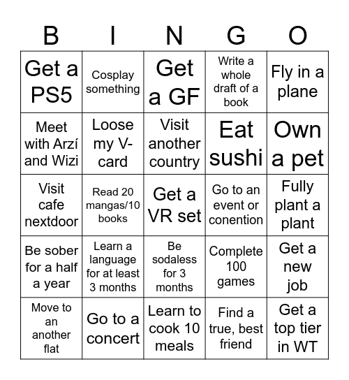 2025 Bingo Card