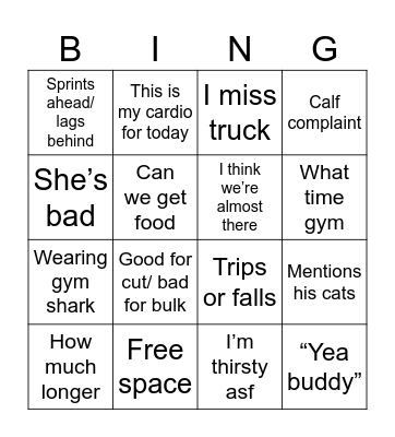 Grayson Bingo Card