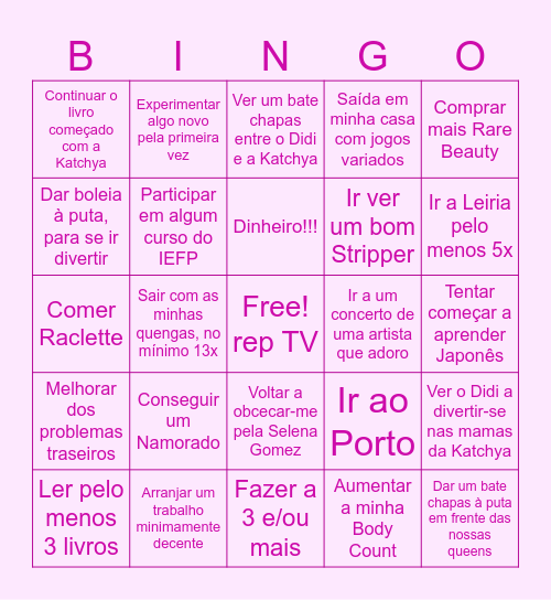 Bingo 2025 Bingo Card