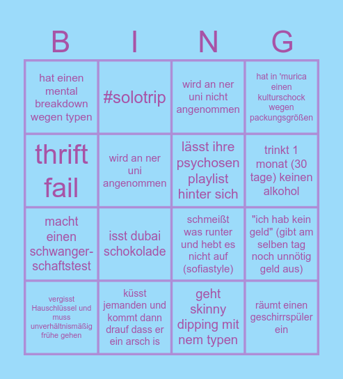 2025 Sofía: Bingo Card