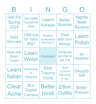 BINGUS 2025 Bingo Card