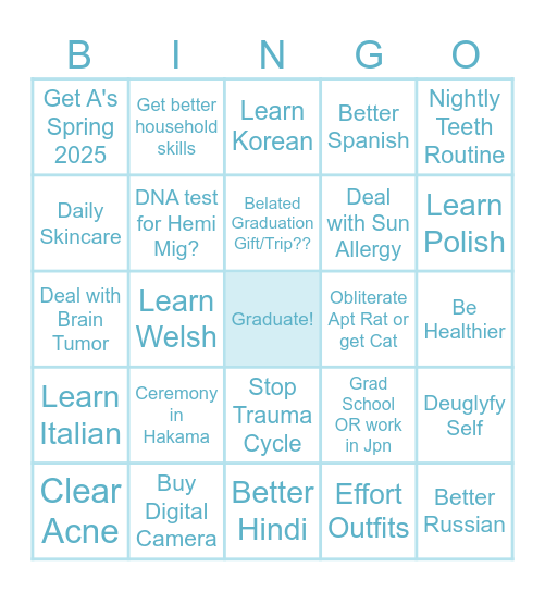 BINGUS 2025 Bingo Card