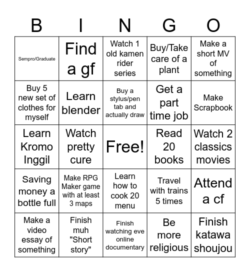 2025 Task List Bingo Card