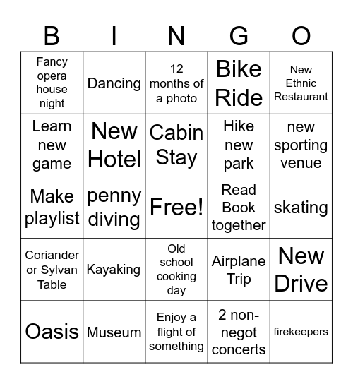 2025 Bingo Card