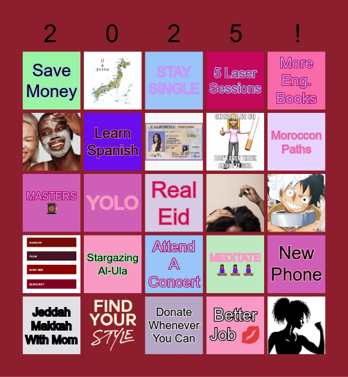 2025 Bingo Card