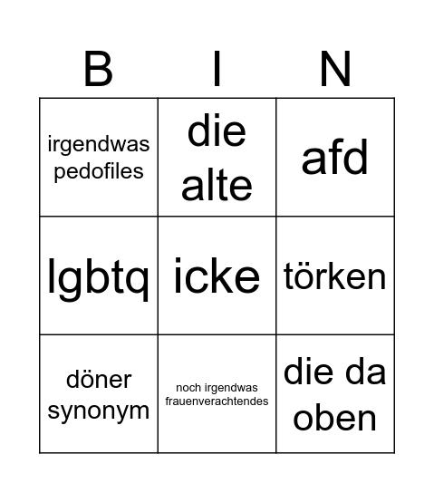 Untitled Bin Bingo Card