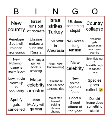 2025 Bingo Card