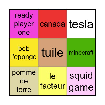 infinie craft Bingo Card