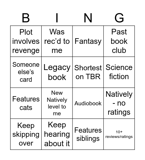 Natively 2025 BING(O) Bingo Card