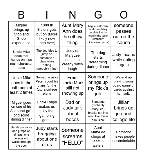 A Very Scary New Year By Yams Bingo Card