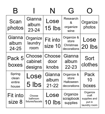 Joanna 2025 Bingo Card