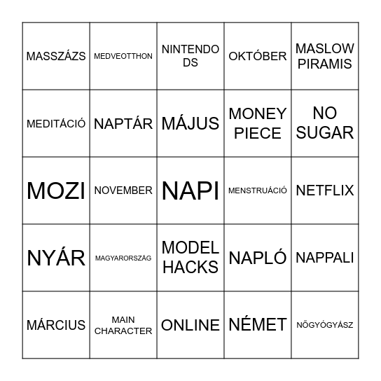 Bingo Card