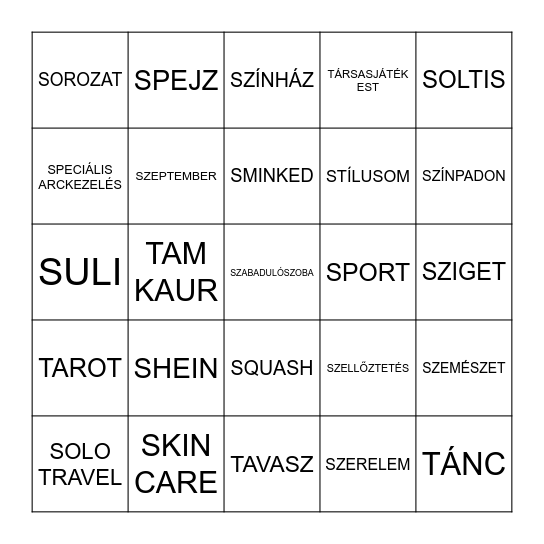 Bingo Card