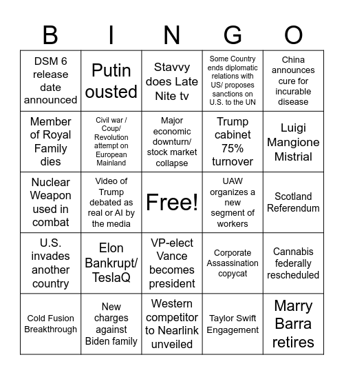2025 BINGO Card