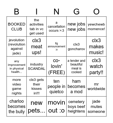 CLx3 2025 Bingo Card