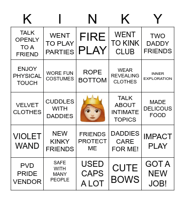 2024 PRINCESS ACHEIVEMENTS Bingo Card