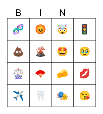 Emoji Bingo Card