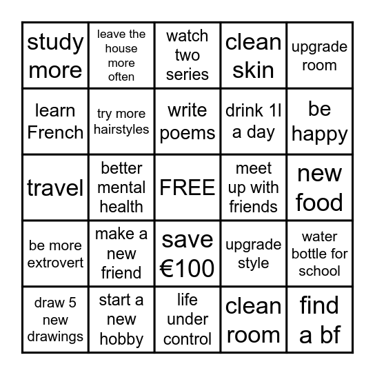 2025 Bingo Card