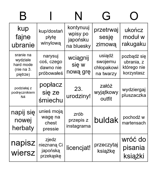 2025 goalzzz for my love 💅 Bingo Card