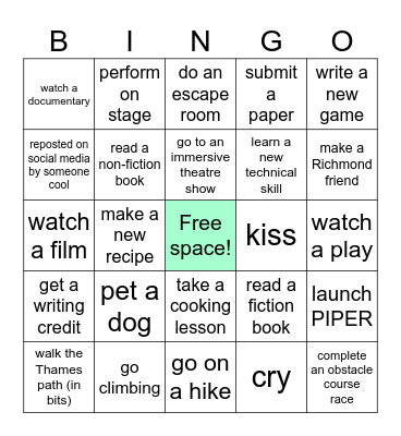 New Years! Bingo Card