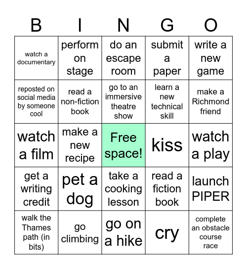 New Years! Bingo Card