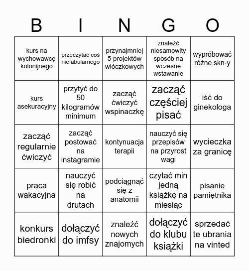 2025 Bingo Card