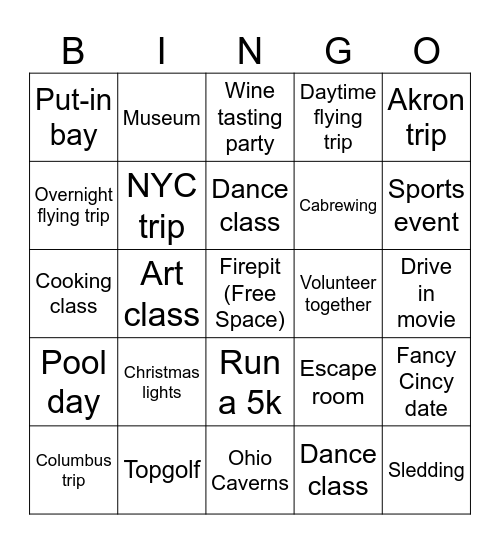 2025 Bingo Card Bingo Card