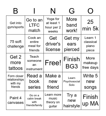 Shan's 2025 Bingo Card Bingo Card