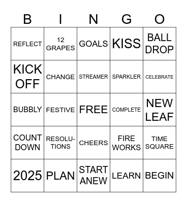 HAPPY NEW YEAR Bingo Card