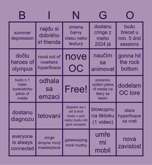 bingo card 2025 Bingo Card