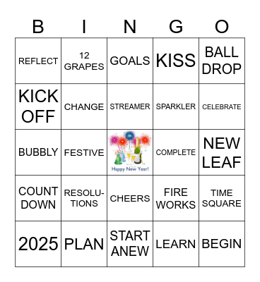 HAPPY NEW YEAR Bingo Card