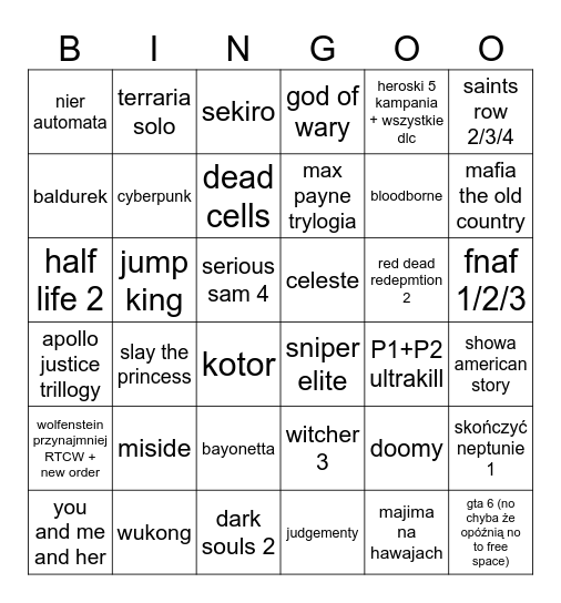 2025 Bingo Card