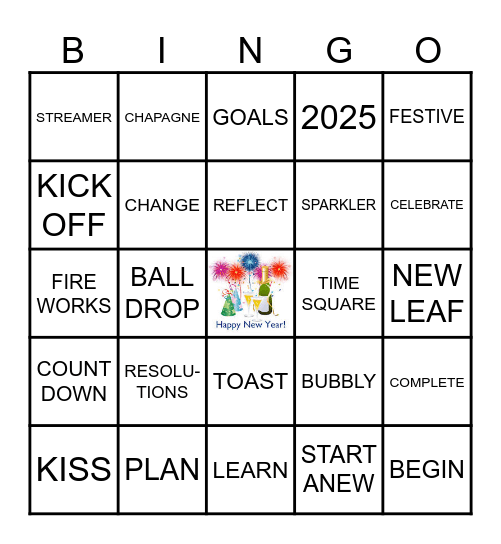 HAPPY NEW YEAR Bingo Card