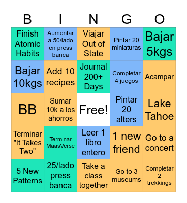 AlCes New Year Resolutions 2025 Bingo Card
