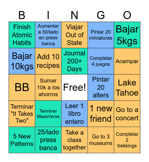 AlCes New Year Resolutions 2025 Bingo Card