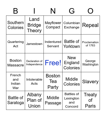 Year In Review Bingo Card