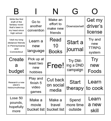 2025 Bingo Card