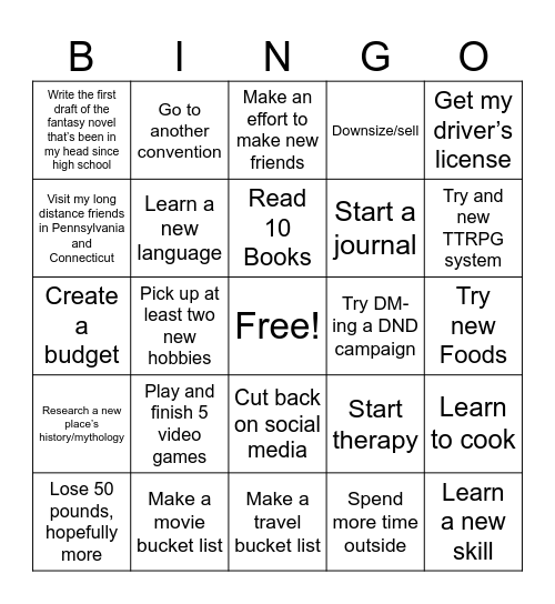 2025 Bingo Card