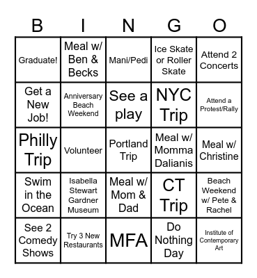 2025 BINGO Card