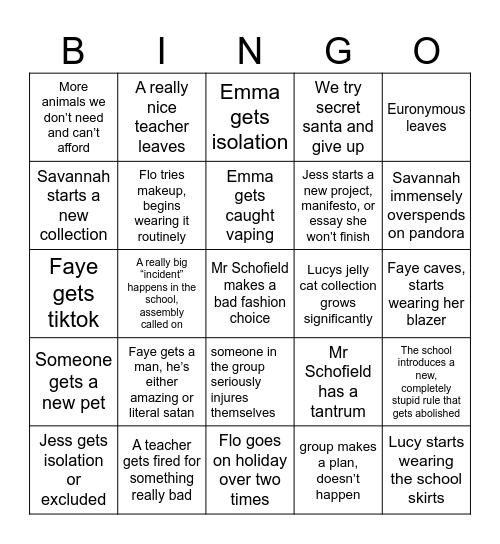 2025 bingo Card