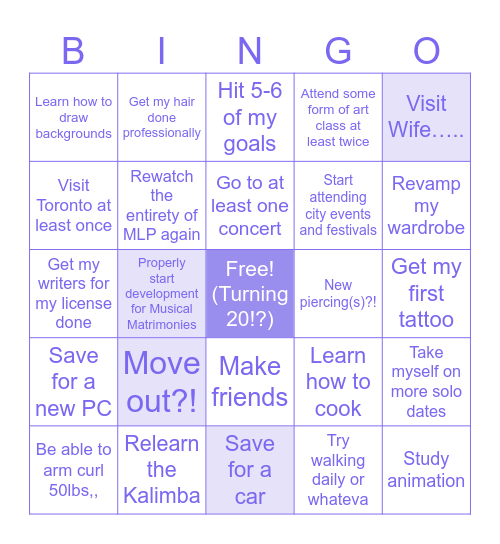 Kava’s 2025 Bingo :3 Bingo Card