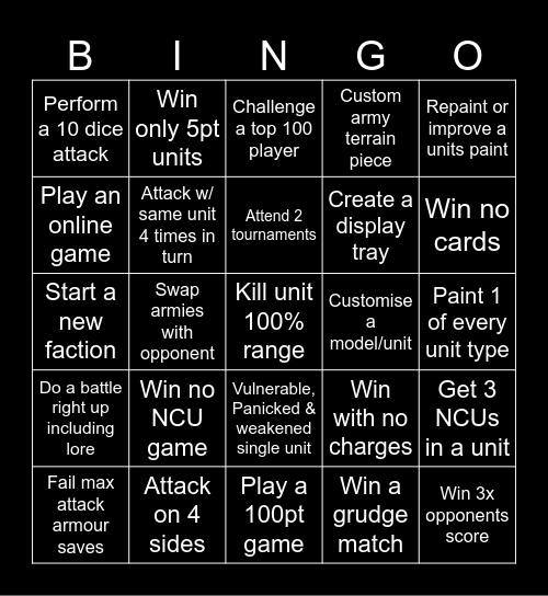 Cmon Bingo Card