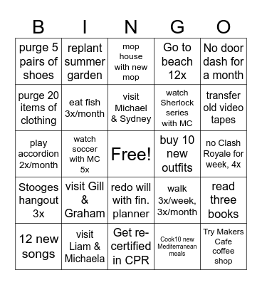 Michele Bingo Card