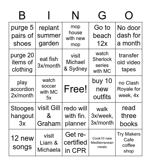 Michele Bingo Card