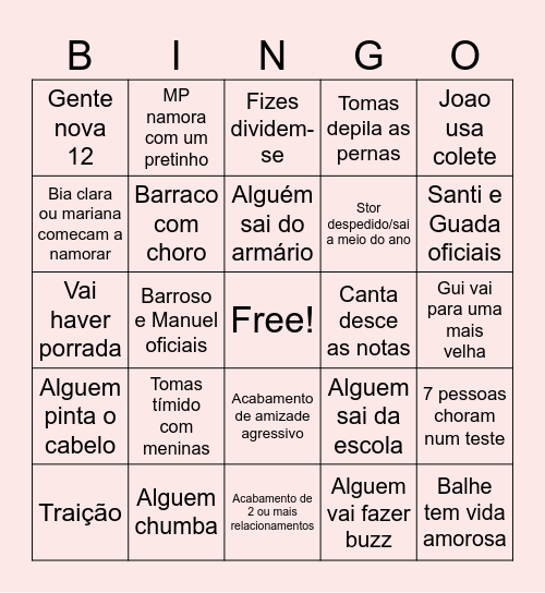 Bingo 2025 Bingo Card