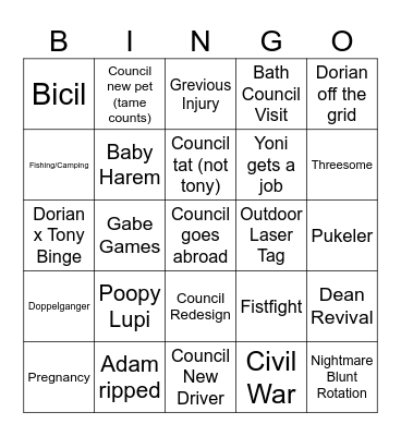 Council Bingo - Year of the Yoni Bingo Card
