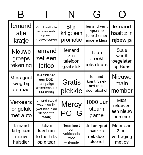 bin gho kaa art Bingo Card