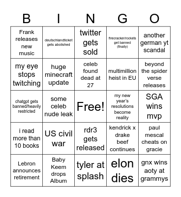 2025 BINGO Card