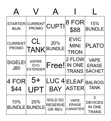Week 3 of September Bingo Card