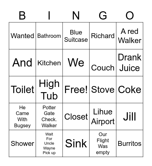 December 17.2024 Bingo Card